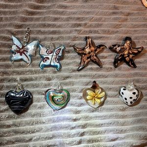Glass pendant hand made butterfly starfish heart glass drop pendant pick 1